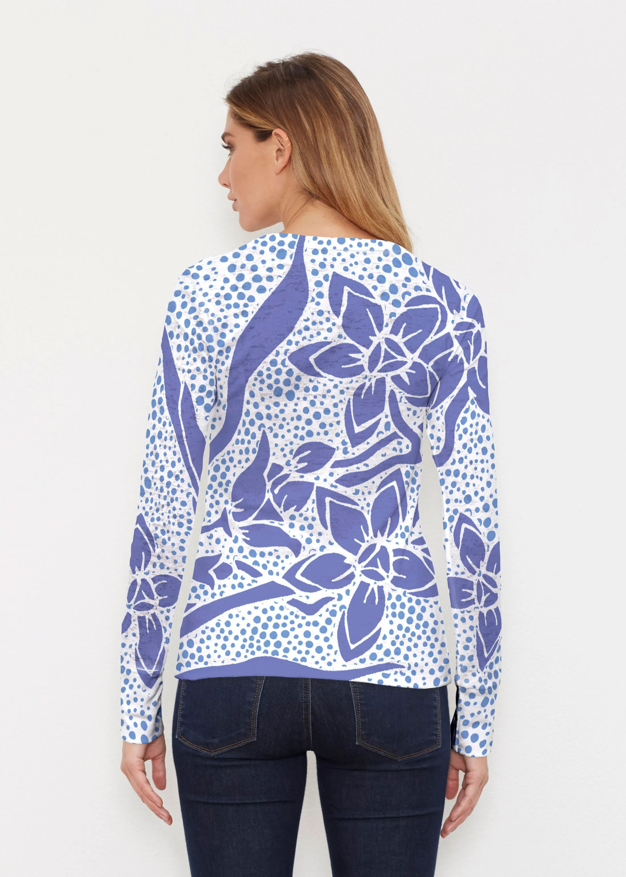 Polka Vine (8111) ~ Thermal Long Sleeve Crew Shirt