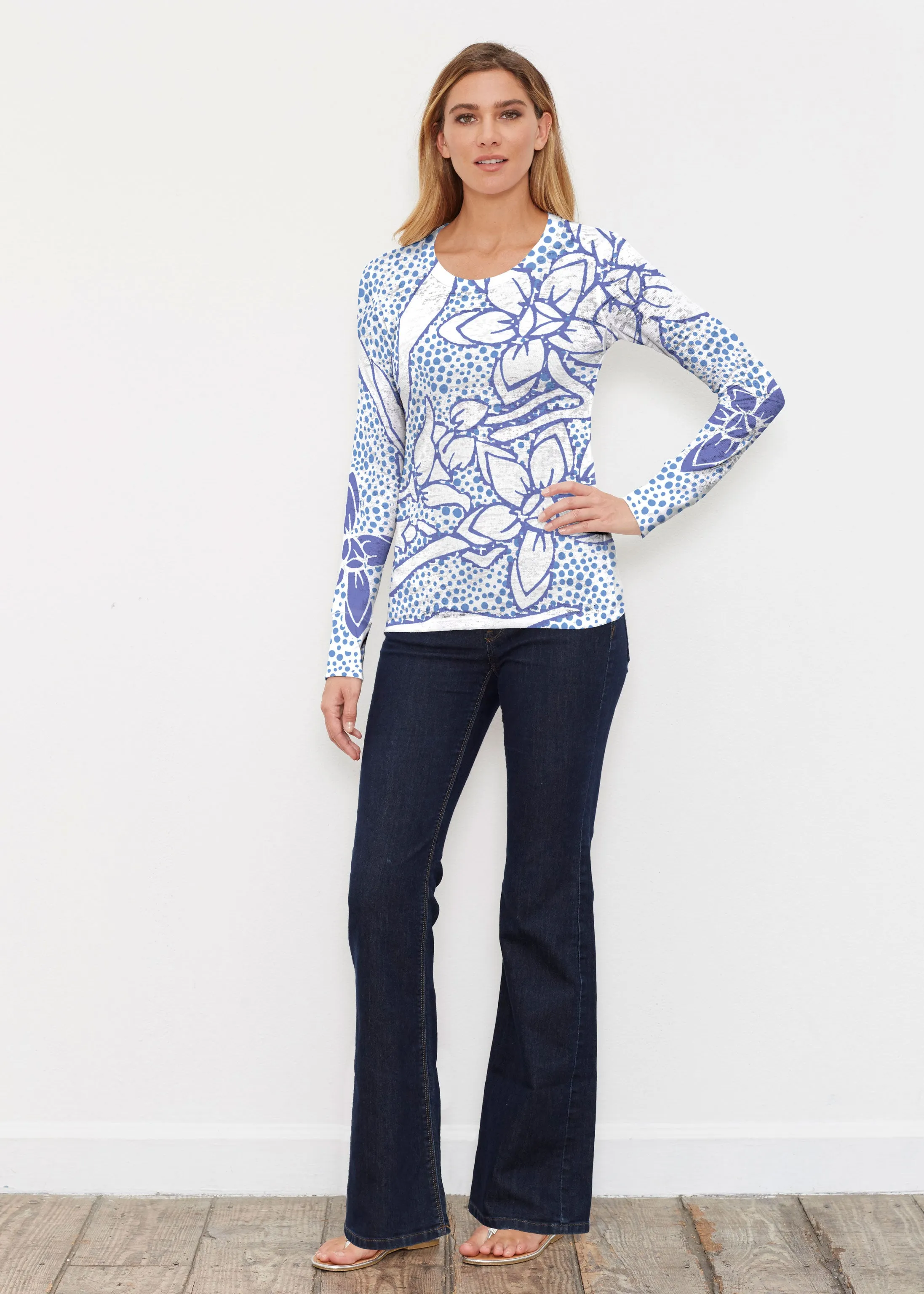 Polka Vine (8111) ~ Thermal Long Sleeve Crew Shirt
