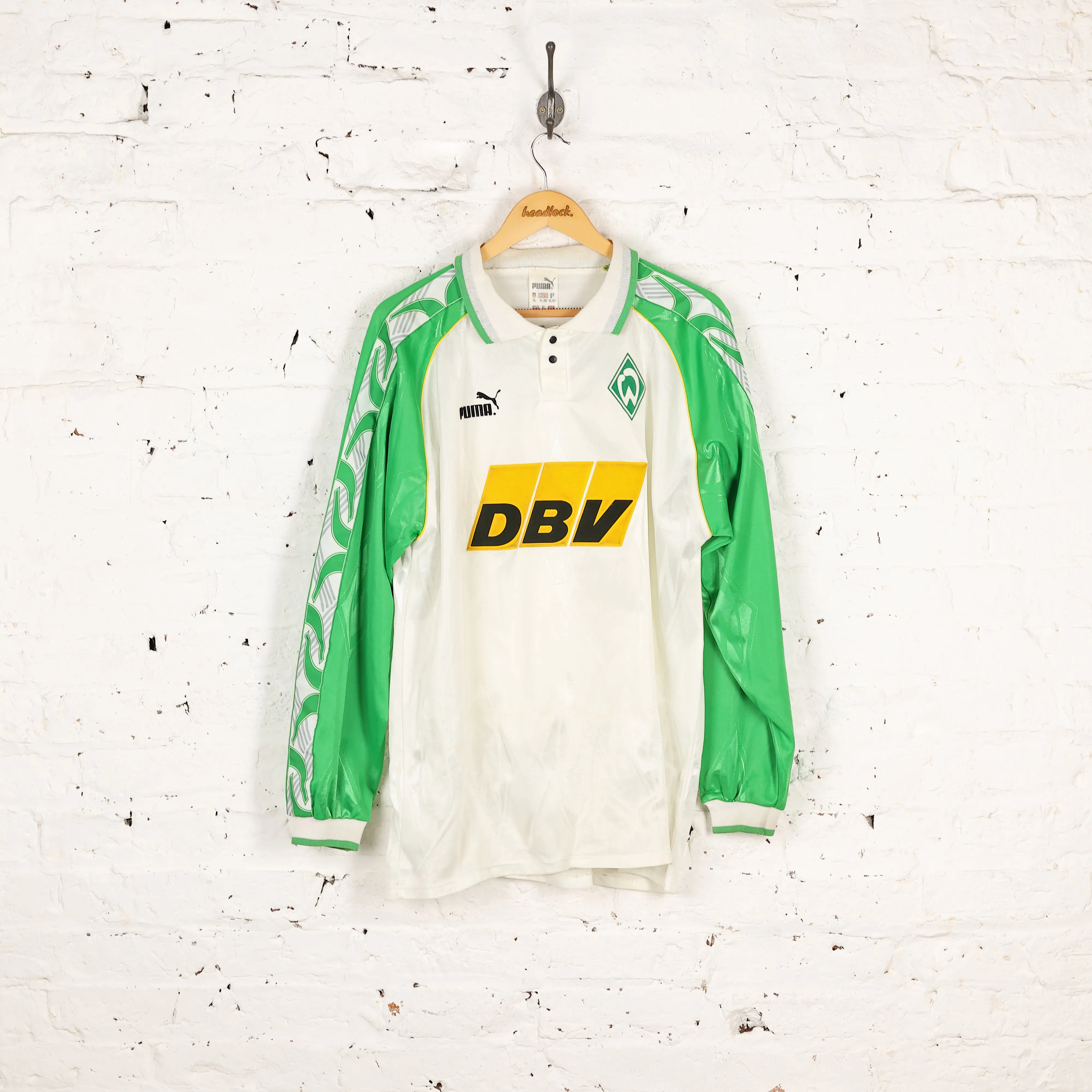 Puma Werder Bremen 1995 Long Sleeve Home Football Shirt - White - XL