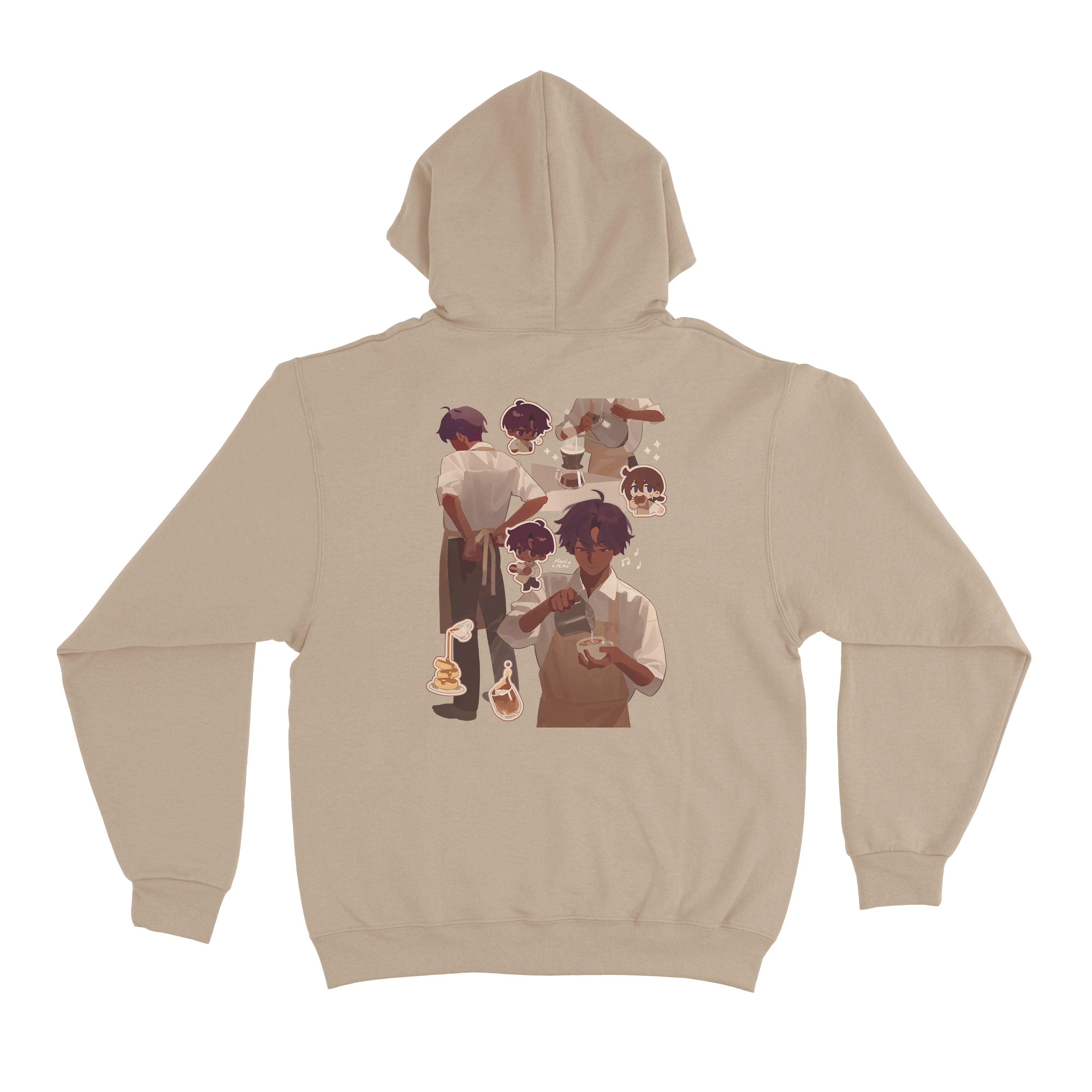 "Coffee" Fleece Hoodie Beige
