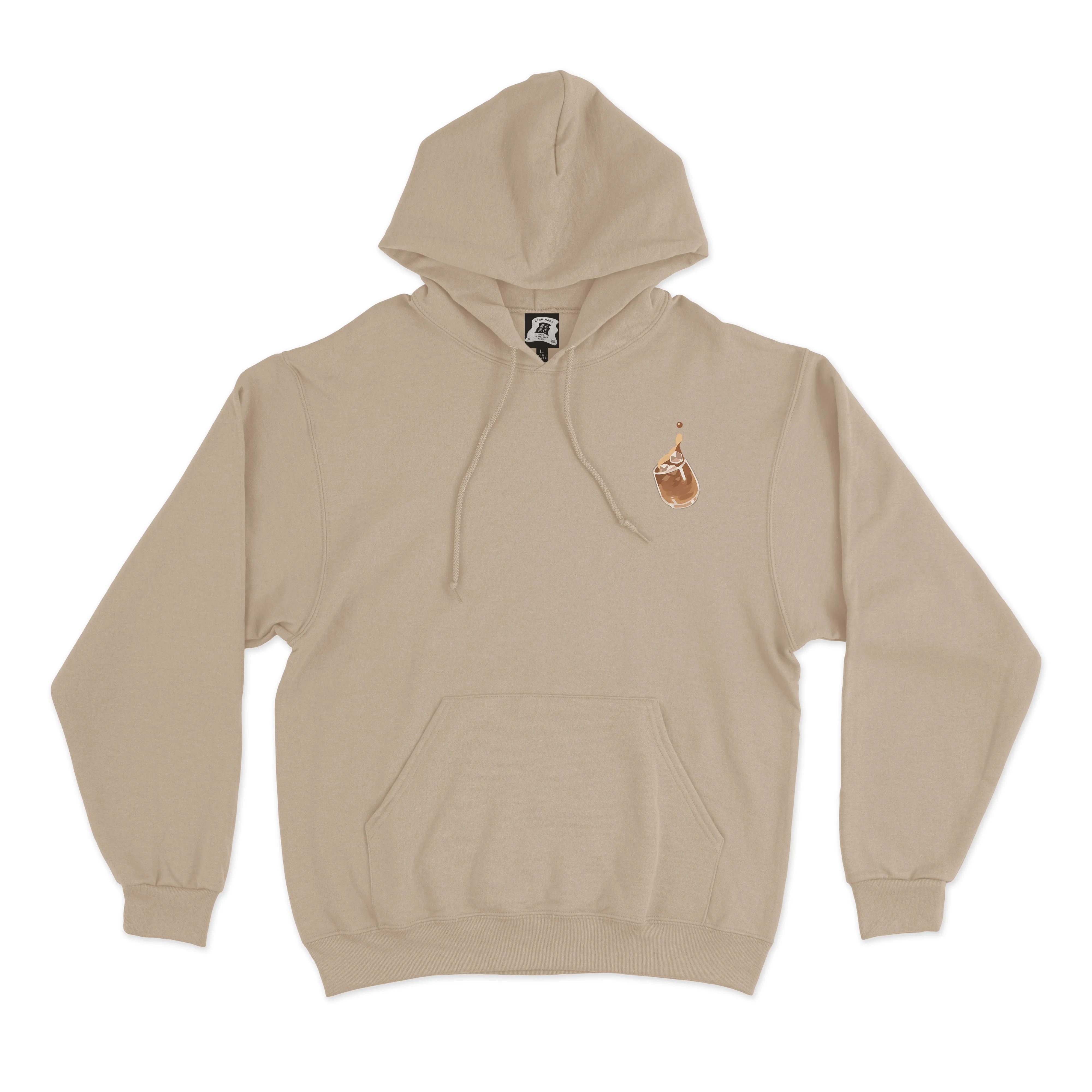 "Coffee" Fleece Hoodie Beige