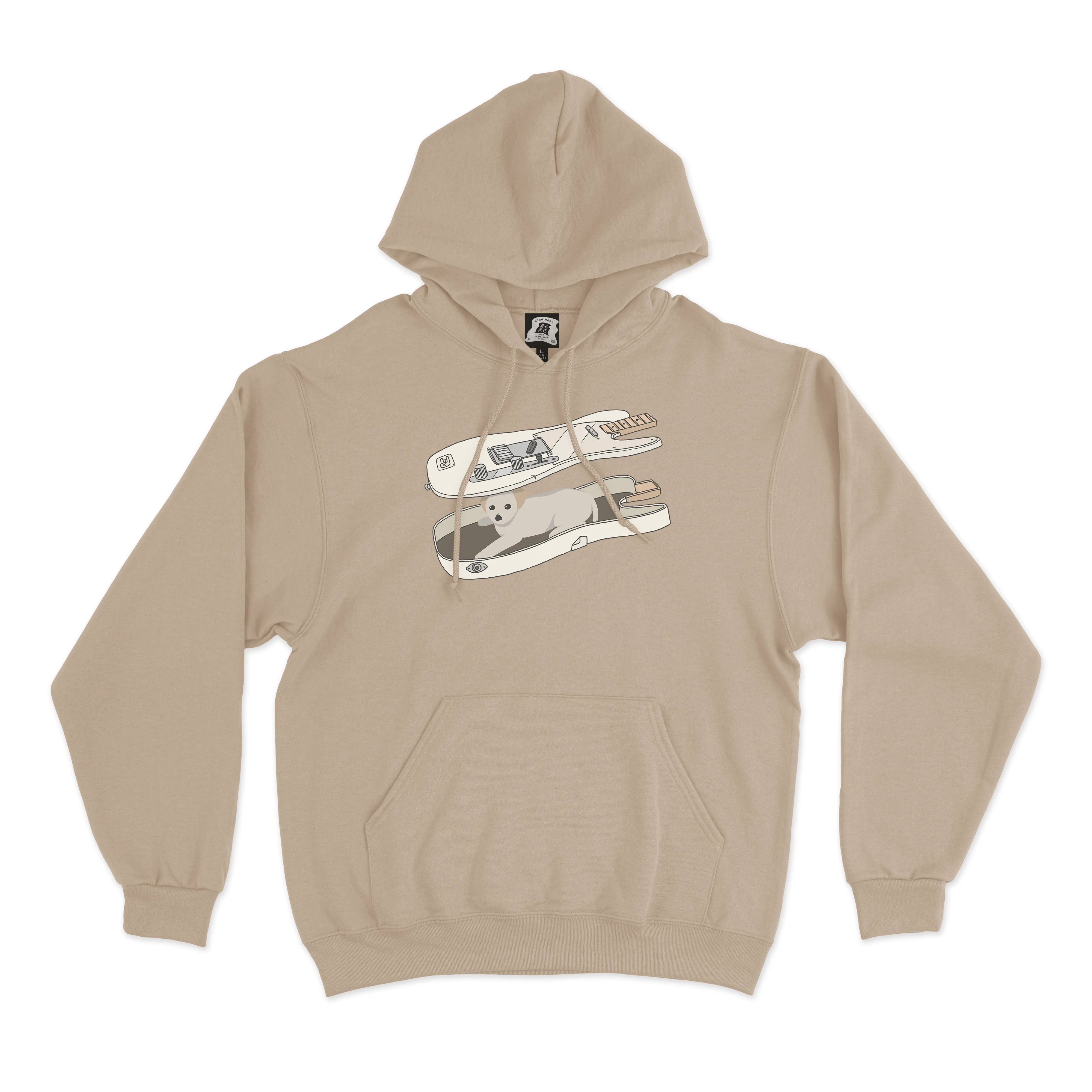 "Doggo" Fleece Hoodie Beige