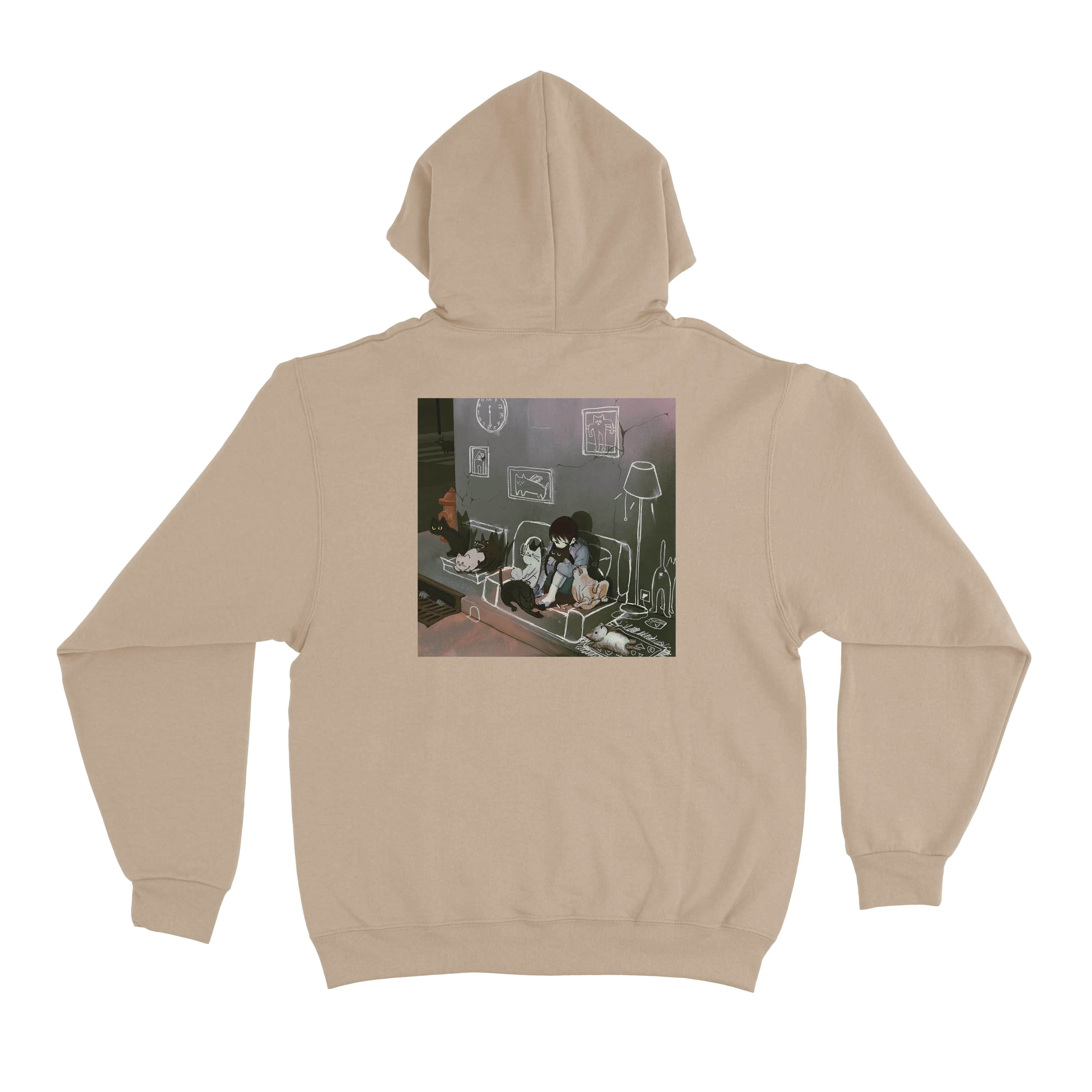 "Home" Fleece Hoodie Beige