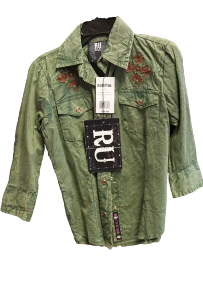 Resistol Girl's Long Sleeve Green Shirt