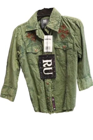 Resistol Girl's Long Sleeve Green Shirt