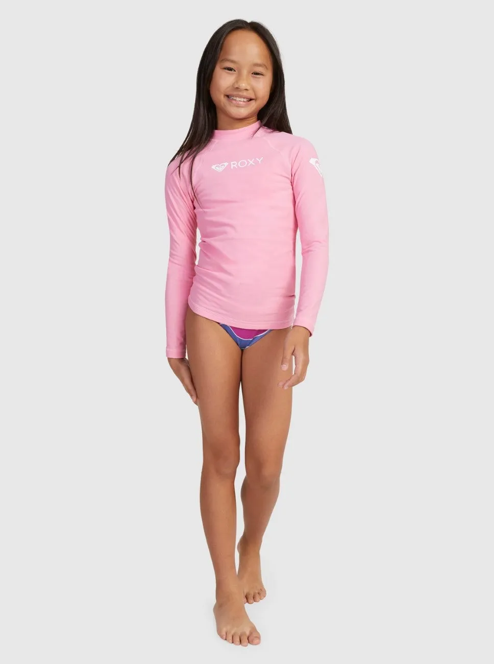 ROXY GIRL HEATER LS GIRLS RASH GUARD PINK