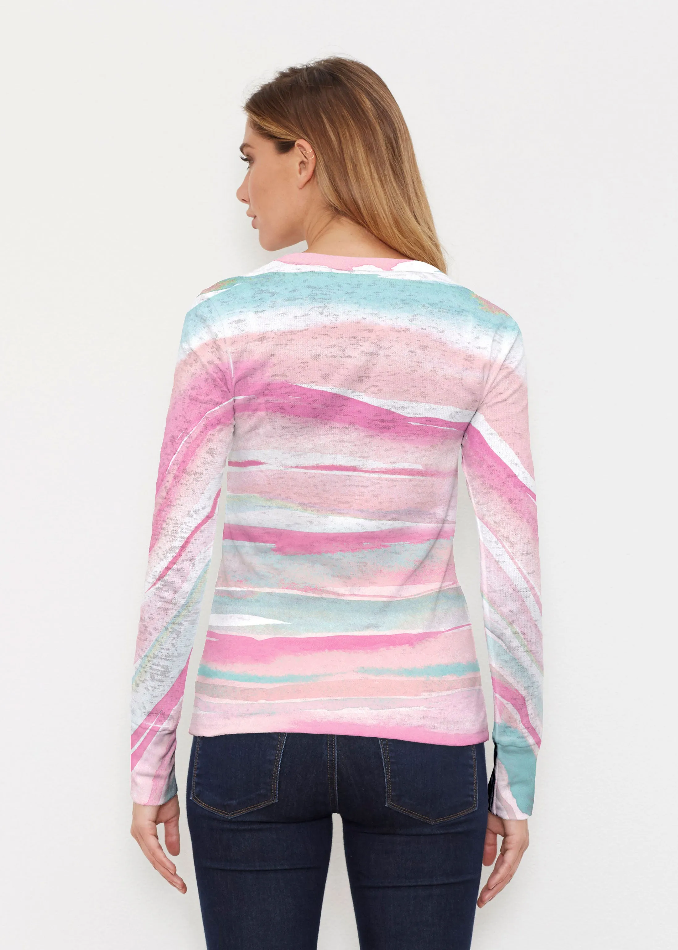 Sand Dunes Pink (16250) ~ Thermal Long Sleeve Crew Shirt
