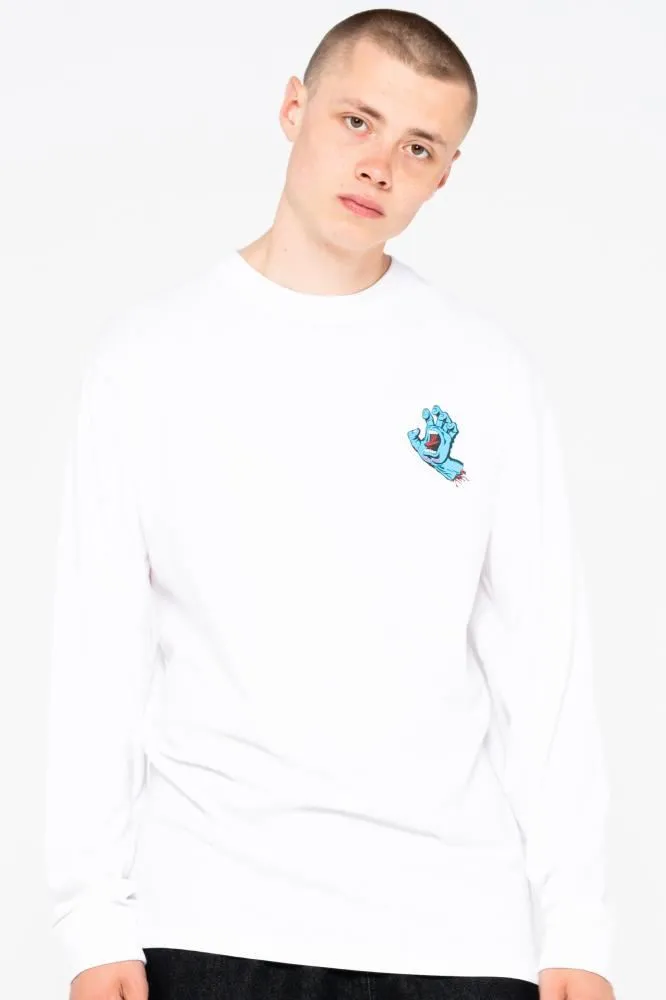 Santa Cruz Longsleeve T-Shirt Screaming Hand Chest L/S Tee - White