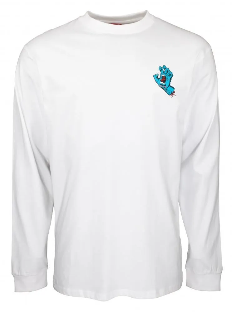 Santa Cruz Longsleeve T-Shirt Screaming Hand Chest L/S Tee - White