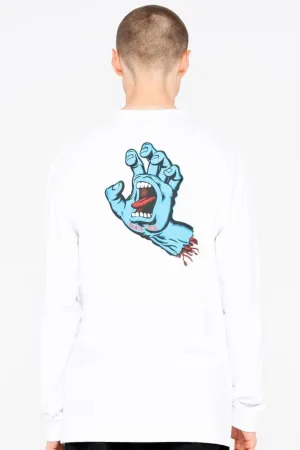 Santa Cruz Longsleeve T-Shirt Screaming Hand Chest L/S Tee - White