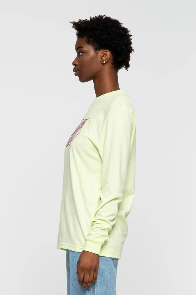 Santa Cruz Womens L/S T-Shirt Lined Oval Dot L/S T-Shirt - Aloe Green