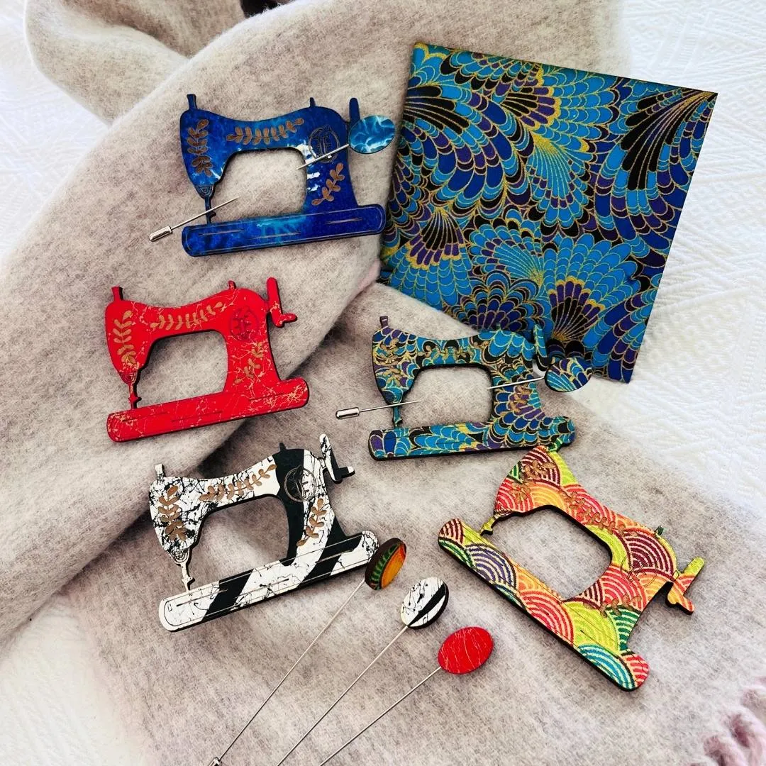 Sewing Machine Scarf Pin (5 Colors)