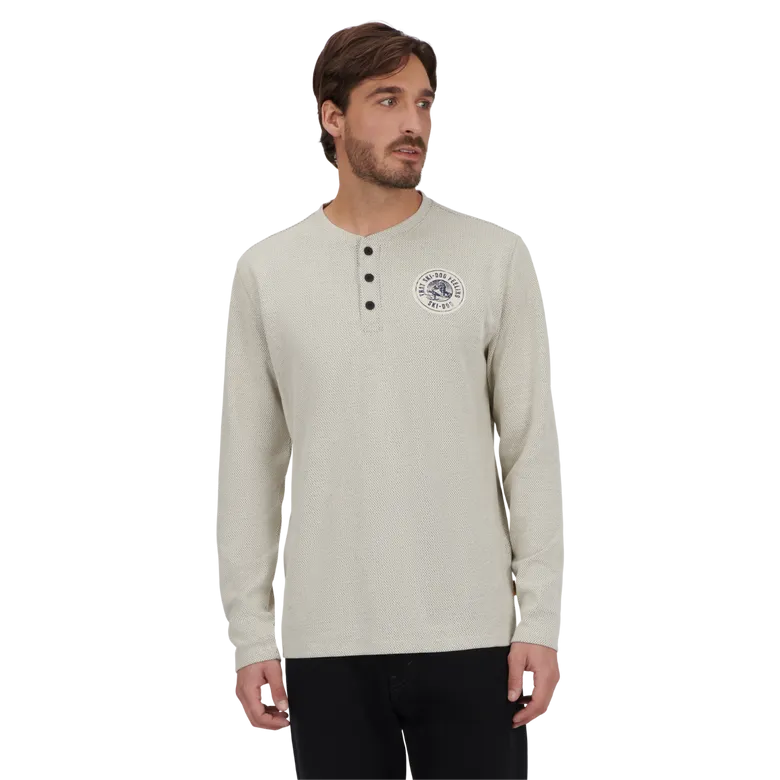 Ski-Doo Waffle Knit Thermal Long Sleeve Henley Shirt