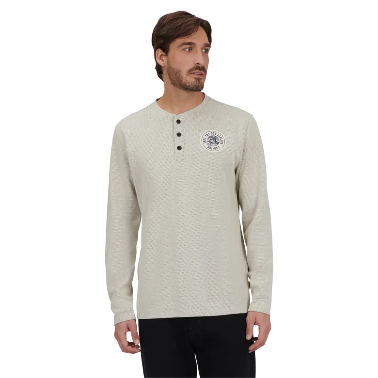 Ski-Doo Waffle Knit Thermal Long Sleeve Henley Shirt