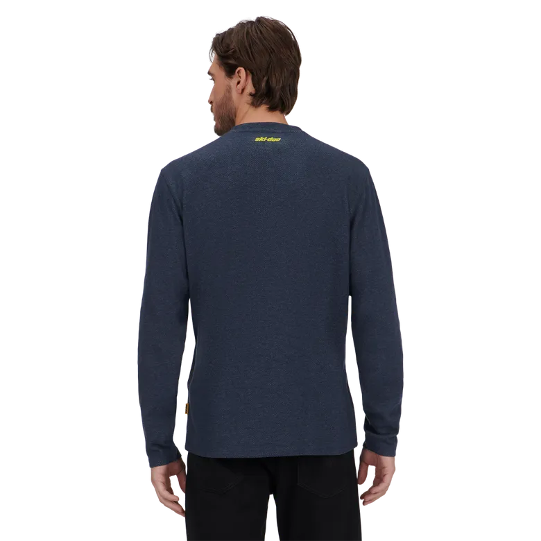 Ski-Doo Waffle Knit Thermal Long Sleeve Henley Shirt