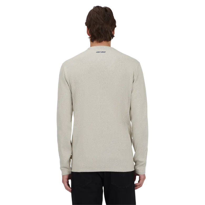Ski-Doo Waffle Knit Thermal Long Sleeve Henley Shirt
