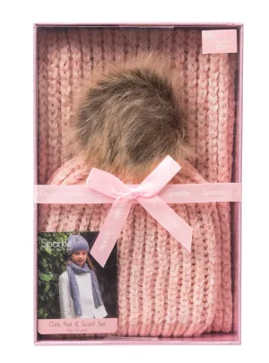 Sparkle Girls Gift Box Hat & Scarf Set
