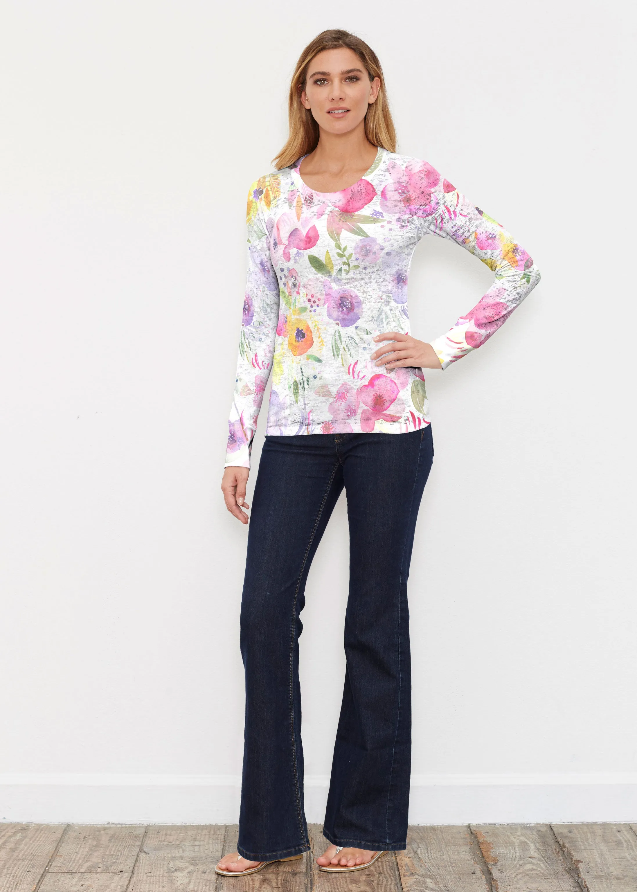 Spring Crush Pink (16061) ~ Thermal Long Sleeve Crew Shirt