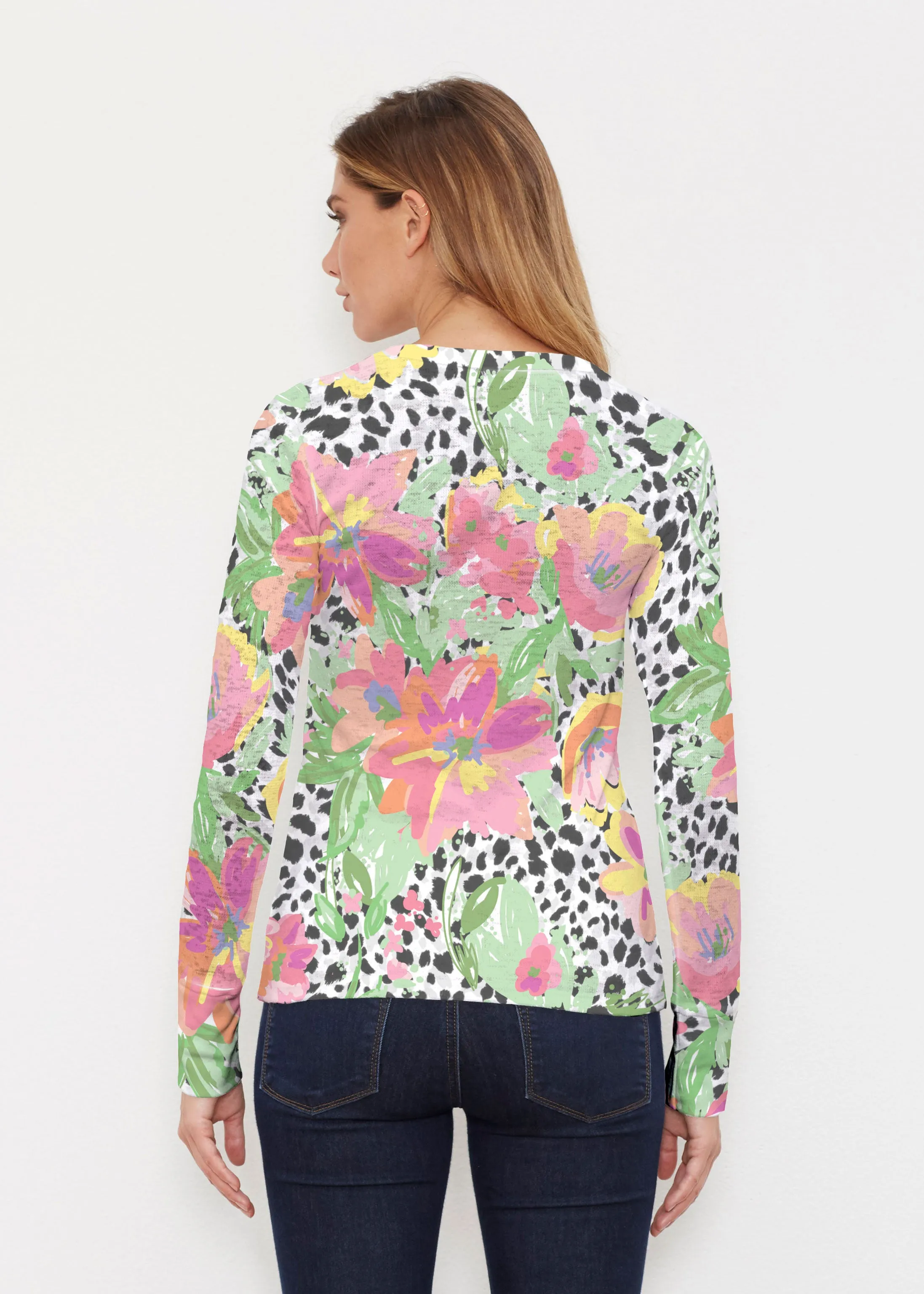 Spring Leopard (14225) ~ Thermal Long Sleeve Crew Shirt