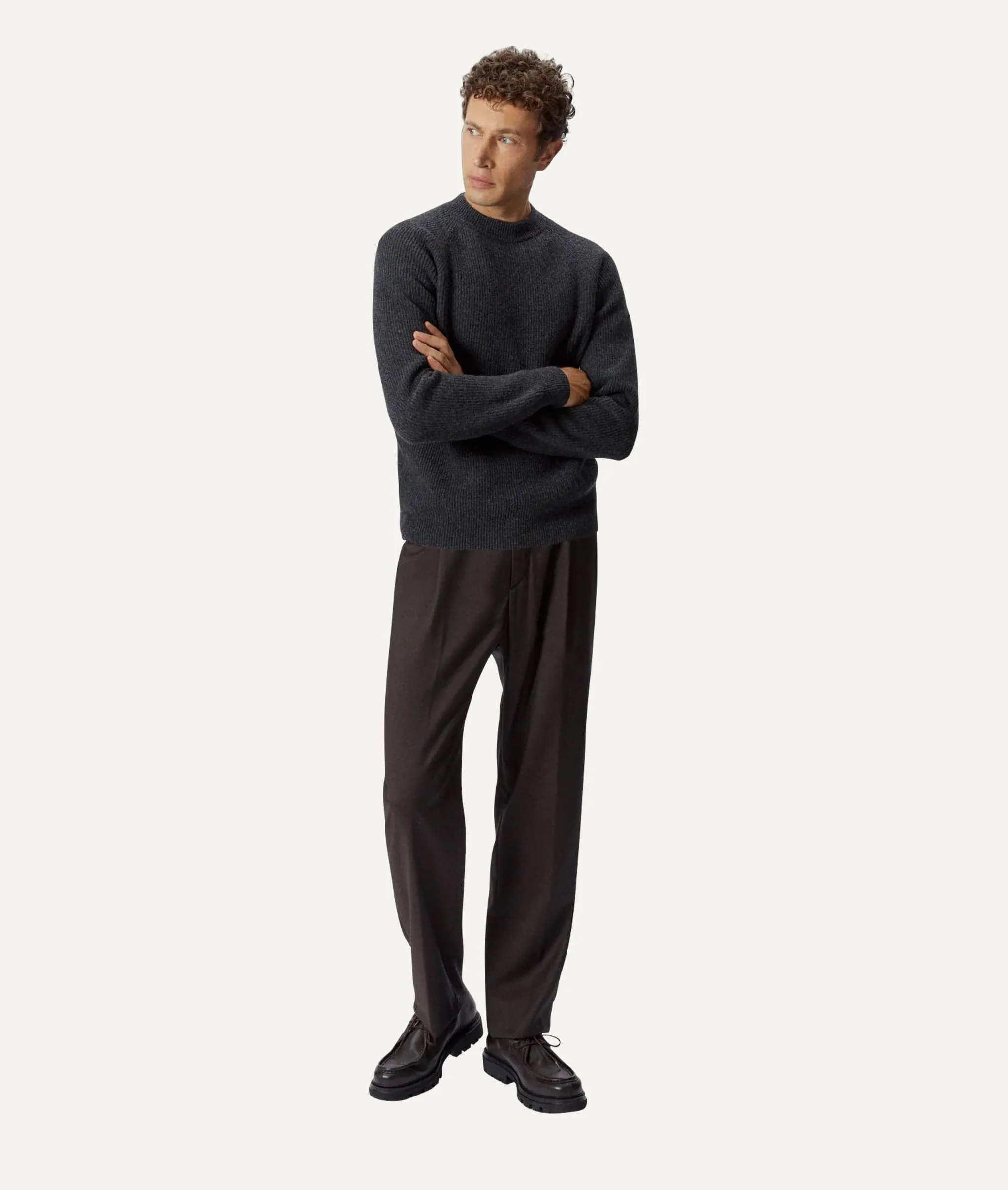 The Woolen Ribbed Raglan Sweater