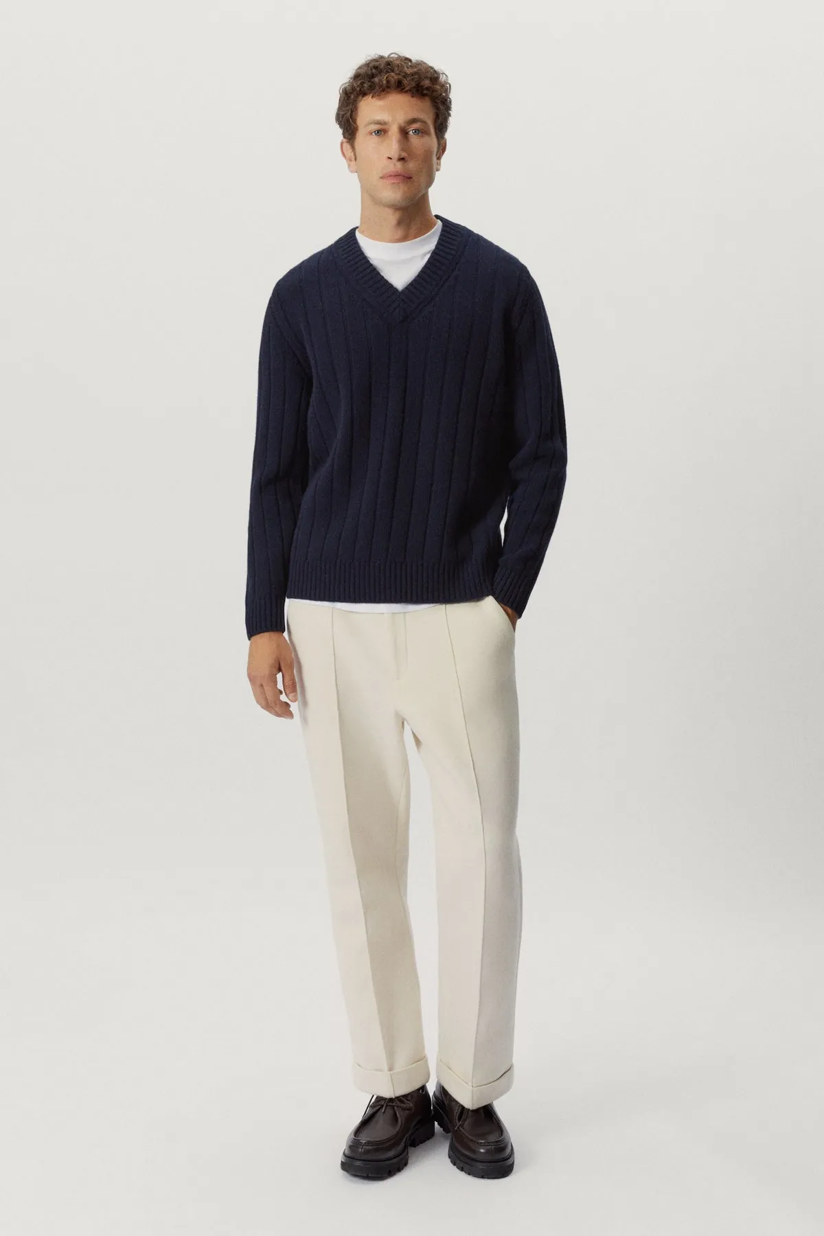 The Woolen Vintage V-Neck - Ecru / S