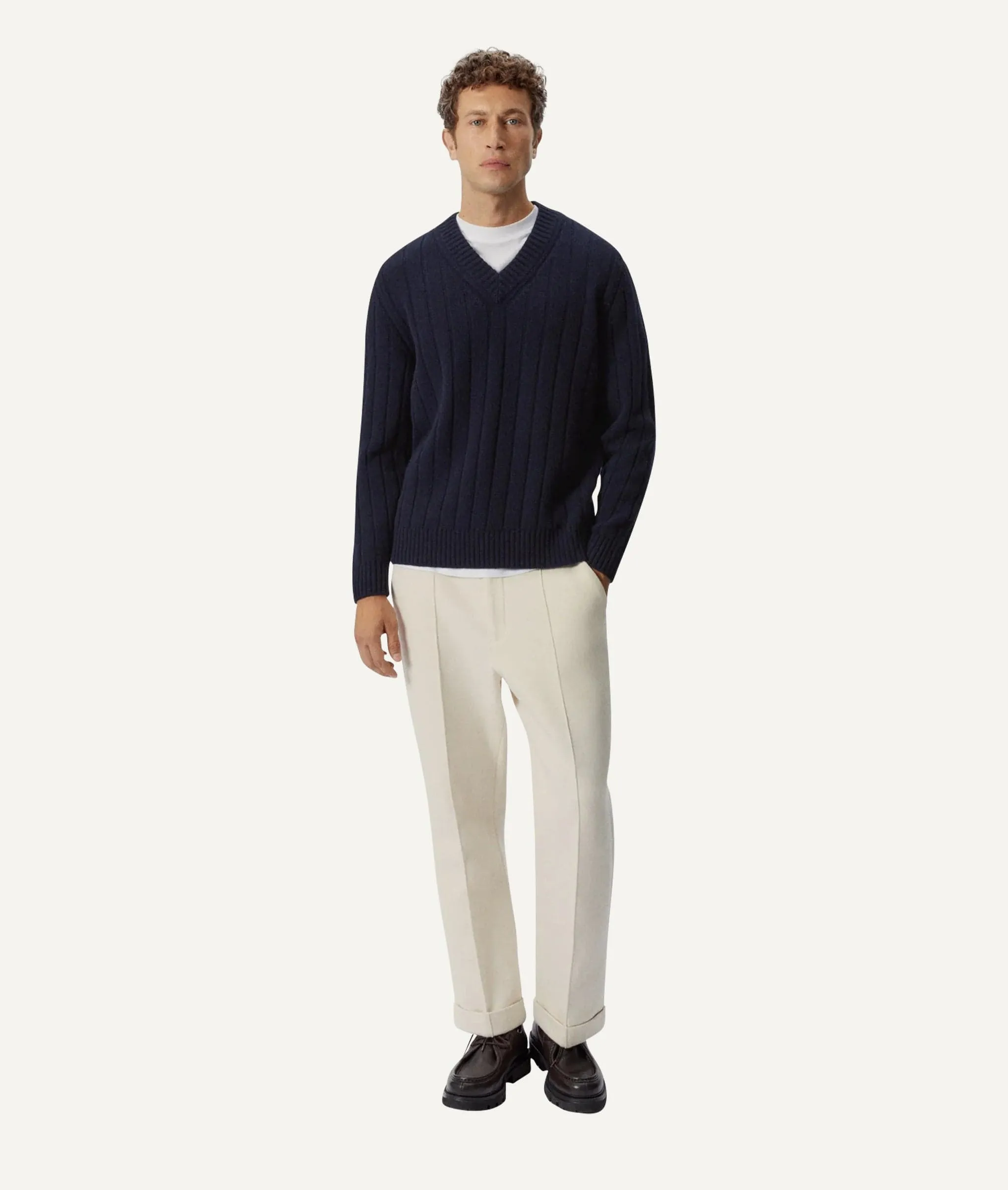 The Woolen Vintage V-Neck - Ecru / S