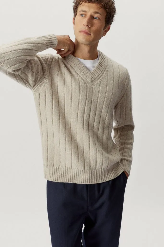 The Woolen Vintage V-Neck - Ecru / S