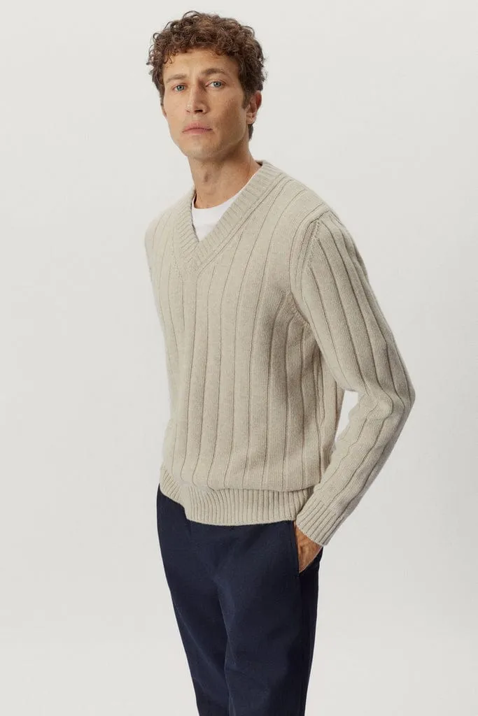 The Woolen Vintage V-Neck - Ecru / S