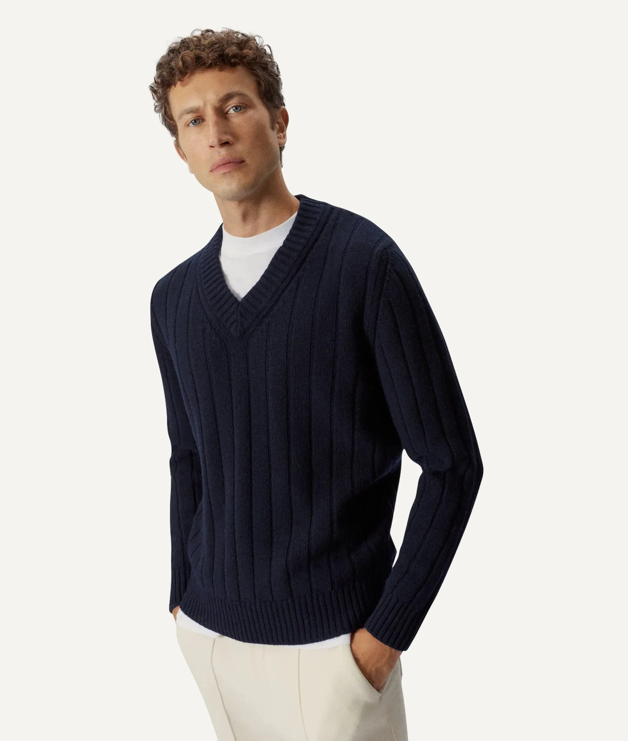 The Woolen Vintage V-Neck - Ecru / S