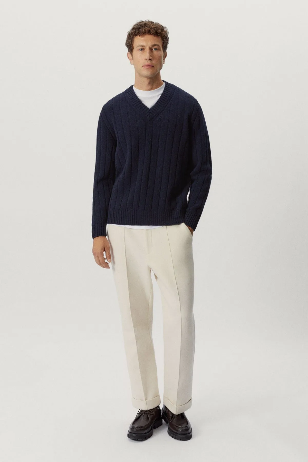 The Woolen Vintage V-Neck - Ecru / S