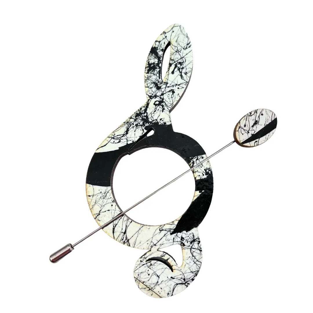 Treble Clef Scarf Pin (5 Colors)
