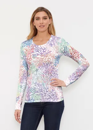 Tropic Coral (8112) ~ Thermal Long Sleeve Crew Shirt