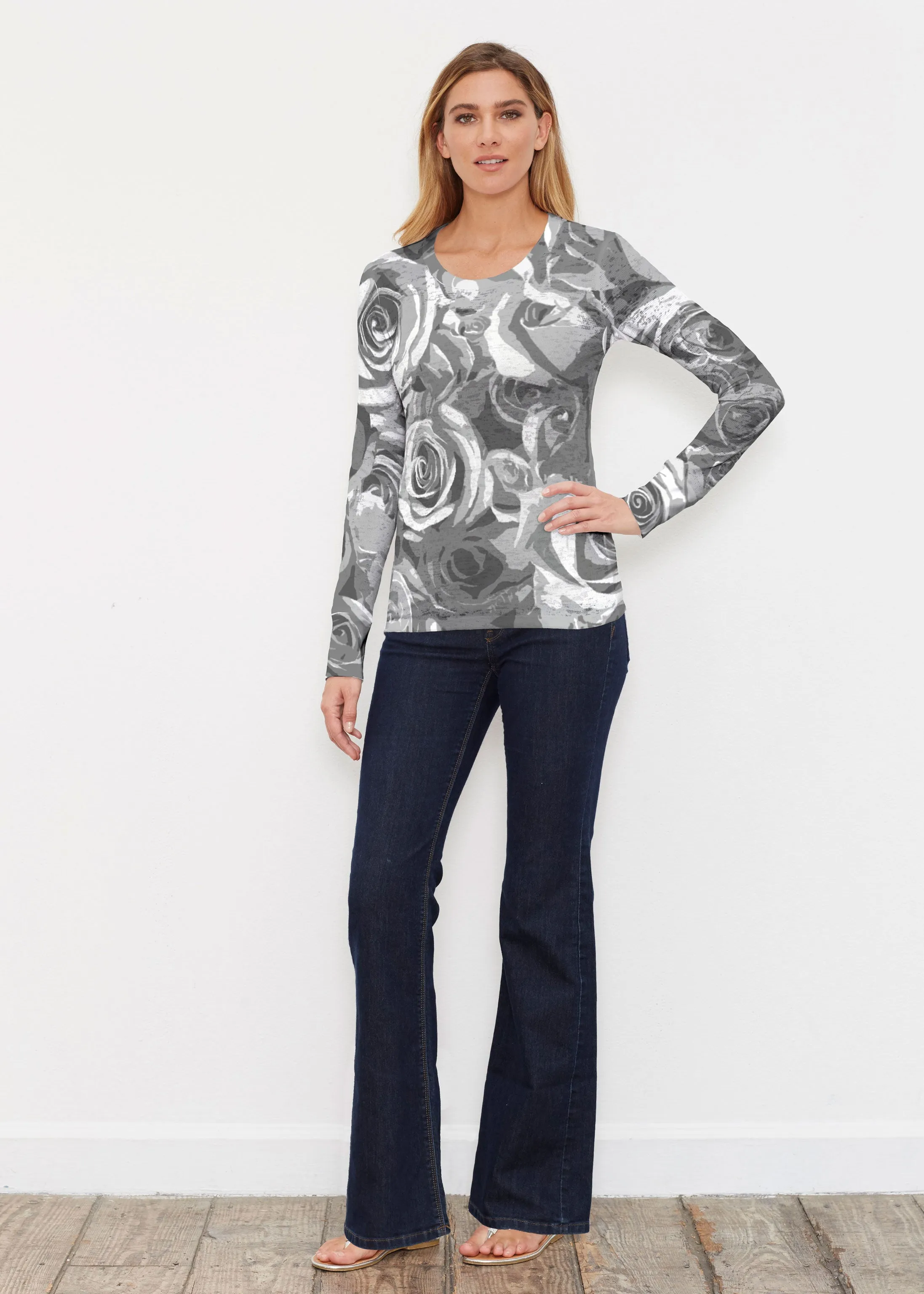 Vintage Rose (5165) ~ Thermal Long Sleeve Crew Shirt