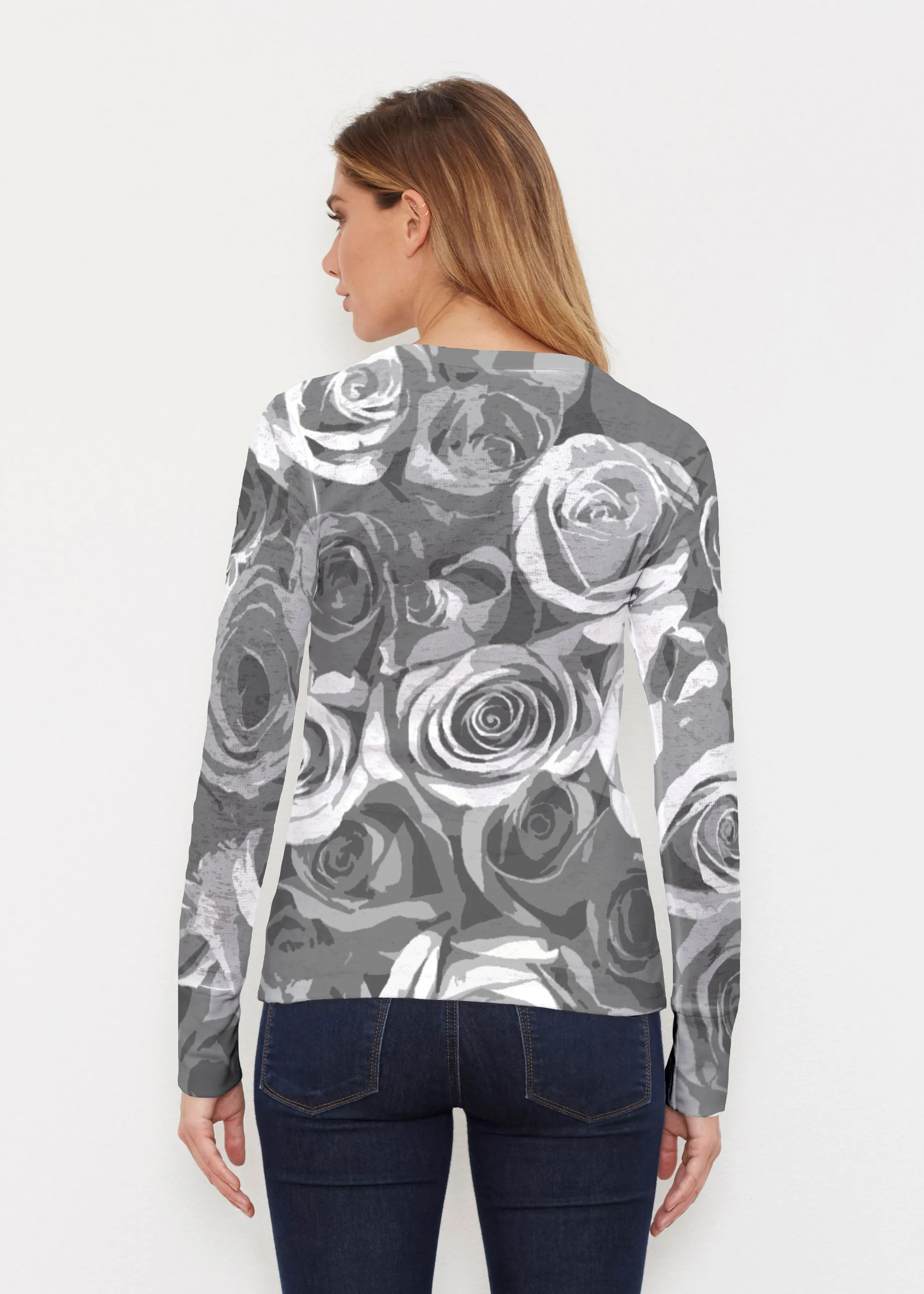 Vintage Rose (5165) ~ Thermal Long Sleeve Crew Shirt