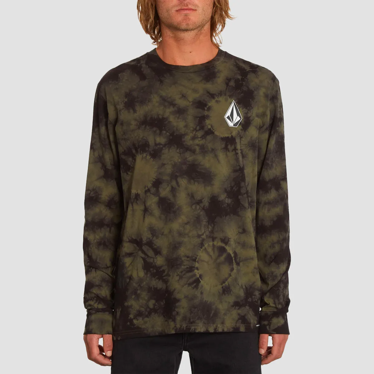 Volcom Iconic Stone Dye Longsleeve T-Shirt Military