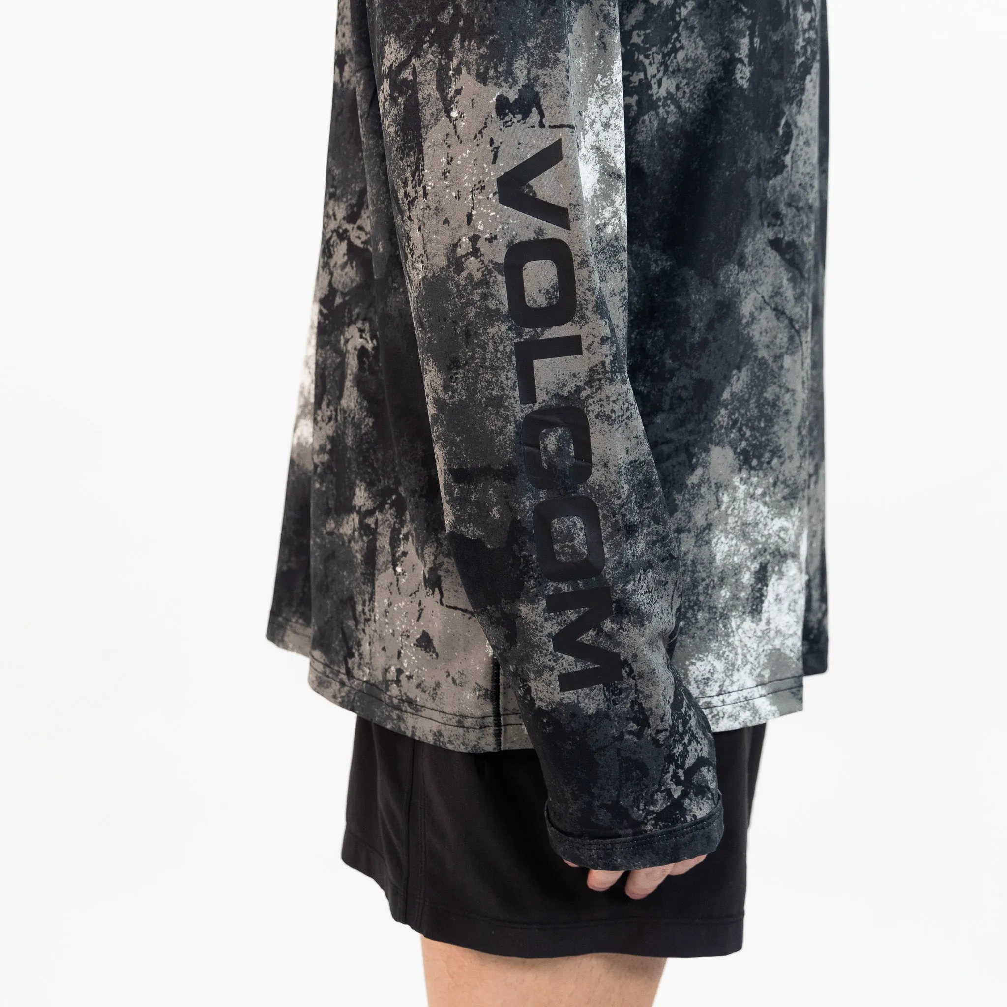 Volcom Surf Vitals Stack Hooded Long Sleeve Shirt - Black