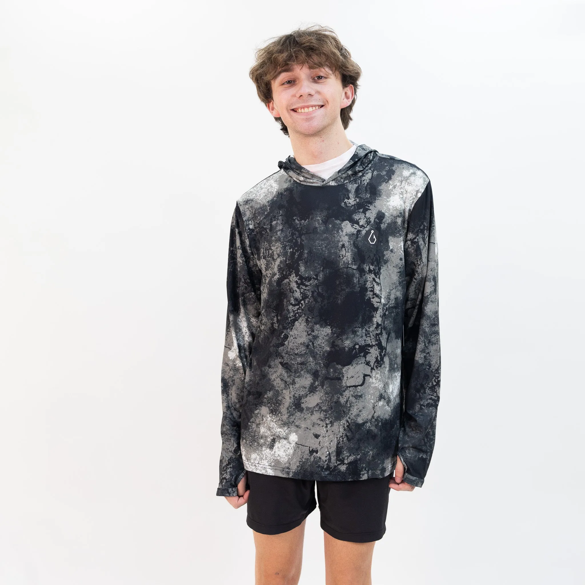 Volcom Surf Vitals Stack Hooded Long Sleeve Shirt - Black