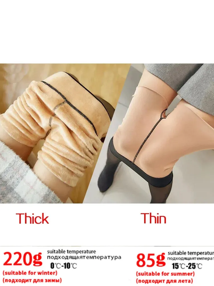 Warm Transparent Leggings Women High Waist Seamless Thin/Thick Pantyhose For Women Winter Tights Thermal Pants Polar Pantyhose