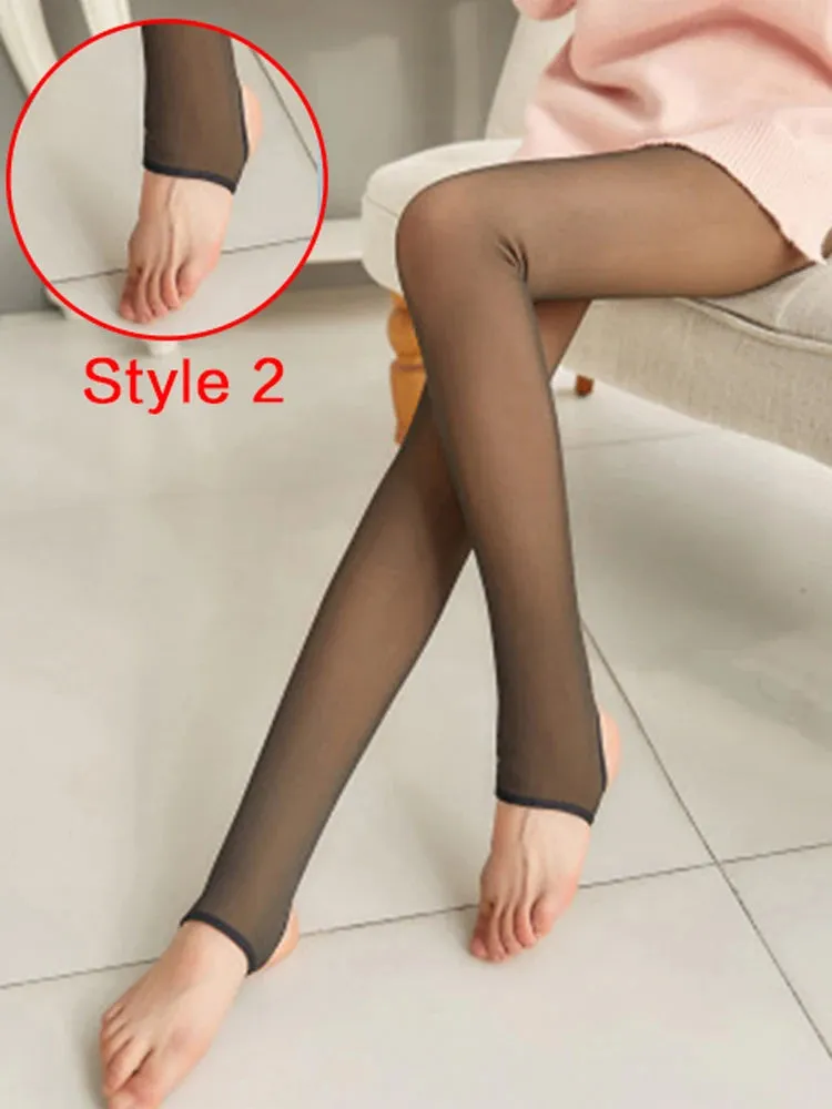 Warm Transparent Leggings Women High Waist Seamless Thin/Thick Pantyhose For Women Winter Tights Thermal Pants Polar Pantyhose