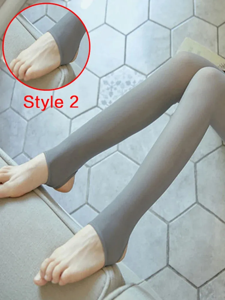 Warm Transparent Leggings Women High Waist Seamless Thin/Thick Pantyhose For Women Winter Tights Thermal Pants Polar Pantyhose