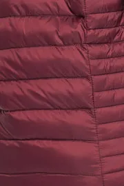 Women's Soft Coated Winter Puffer Jackets-LJ640 -BURGUNDY